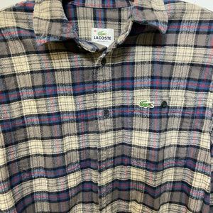 Lacoste Plaid Cozy Flannel, Long sleeve Shirt, Sz 38